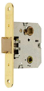 Cerradura de embutir, 1 punto, referencia1419 de MCM. Picaporte unificado 47mm / Entrada 40, 50 y 60. Latonado
