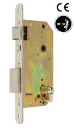 Cerradura seguridad embutir en madera, referencia SI06 de MCM. 1 punto. Picaporte y palanca. RF, Inox