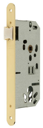 Cerradura de seguridad de embutir en madera, referencia SI10 de MCM. 1 punto para puerta de paso con picaporte reversible. Latón