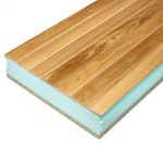 Panel sándwich friso de iroko de 10 mm de Teznocuber. Espesor: 10-100-16. Barniz natural