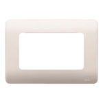 Placa para 4 módulos estrechos o 2 anchos, referencia 16654-B de BJC. Blanco
