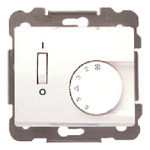 Termostato ambiente para calefacción y ventilación con interruptor blanco, serie Iris