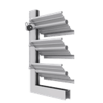 Celosía de lama de aluminio, AC-150 de Saxun. Profundidad de lama: 150 mm. Sistema reja