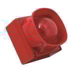 Sirena analógica con lanzadestellos para exteriores, referencia LPAV865 de Zettler. Roja, IP65