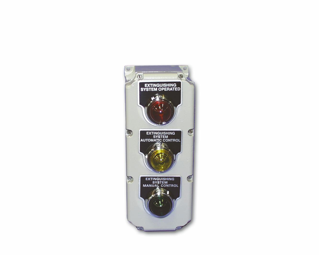 Indicador luminoso E3 (rojo/ámbar/verde) de aluminio fundido, muy resistente, de Zettler. Protección IP67