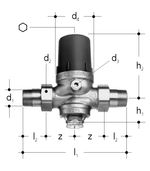Válvula reductora de presión JRGURED con racores, referencia 350731001 de Georg Fischer. PRV 1/2