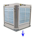 Climatizador evaporativo salida inferior, referencia AD-15-V-100-015 de Met Mann. 11418 m3/h. Equipo inox