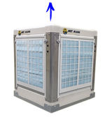 Climatizador evaporativo salida de aire superior, referencia AD-07-VS-100-008 de Met Mann. 5760 m3/h. Equipo inox