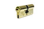 Cilindro AP4 SICUR CISA doble embrague 30x30, latón lúcido