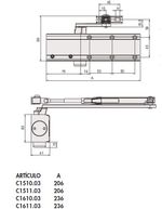 Cierrapuertas CISA Professional Plus2, Multifuerza 2÷4 sin retención, negro