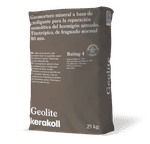 Geomortero mineral certificado, referencia Geolite de Kerakoll.  Envase: 25 kg