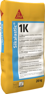 Mortero cementoso, monocomponente, reforzado con fibras, SikaLastic®-1K de Sika. Gris claro