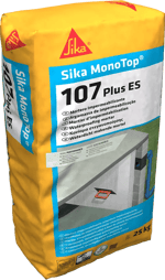 Mortero impermeabilizante monocomponente, a base de cemento y resinas sintéticas, Sika Monotop®-107 Seal de Sika. Gris. 25 kg