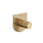 Conjunto monomando de ducha empotrado, referencia 341801SOC de la serie Tzar de Ramón Soler. 1 vía. Placa de acero inoxidable. Sin equipo de ducha. Oro cepillado