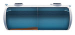 Cisterna sin filtro DRP 2200, referencia DRP 2.200 de Remosa. Volumen 2.200 l - Ø 1150 mm - 2720 mm (l) - Ø boca acceso 410 (2) mm - Ø tuberías 110 mm