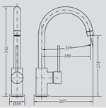 Monomando Serie Tau fregadera Esferic cartucho 35