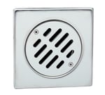 Sumidero inoxidable para terrazas exteriores de Genebre.10x10. Diámetro de salida 50 mm.