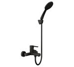Monomando de baño con kit, serie Oslo Black de Genebre. Negro