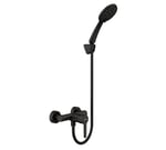 Monomando de ducha con kit, serie Oslo Black de Genebre. Negro