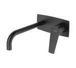 Monomando de lavabo empotrado, serie Kloe Black de Genebre. Caño 22 cm
