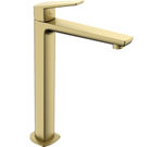 Monomando de lavabo alto serie Kloe oro cepillado de Genebre