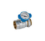 Válvula de esfera con termómetro para colector agua fría, 7141B 06 00 de Genebre. 1''
