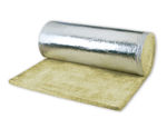 Manta de lana mineral con tecnología InCare, URSA AIR Manta aluminio puro incombustible M3603 de URSA. 25x1200x16000 mm. Para el aislamiento de conductos metálicos de climatización por el exterior.