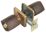 Cerradura de pomo serie 509B para puertas con condena con picaporte tubular con entrada de 60 ó 70mm de MCM. Acabado madera