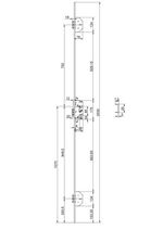 Cerradura de embutir multipunto, referencia 703-3 de MCM. 3 puntos - Bulones - Frente en U 20x7,5mm. Acabado oro