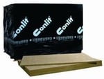 Panel rígido de lana de roca CONLIT MC120 de Rockwool. de densidad nominal 180kg/m3, 120 x 100 x 5 cm de espesor