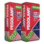 Adhesivo cementoso de ligantes mixtos con excelente trabajabilidad, Pegoland® Gel Porcelánico C2 TE de Grupo Puma. 25kg. Blanco