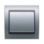 Conmutador simple aluminio Fusión, serie Mega