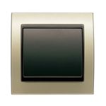 Conmutador simple dorado Malta Cosso, serie Mega