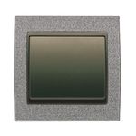 Interruptor unipolar gris Ceniza, serie Mega
