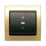 Interruptor bipolar con visor dorado, serie Mega