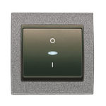 Interruptor bipolar con visor gris Ceniza, serie Mega
