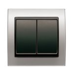 Interruptor doble aluminio, serie Mega