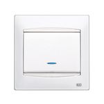 Interruptor unipolar con visor blanco, serie Coral