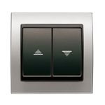 Interruptor doble persianas aluminio, serie Mega