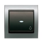 Pulsador timbre con visor aluminio Fusión Cosso, serie Mega