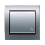 Pulsador luz aluminio Fusión, serie Mega