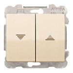 Pulsador doble persianas con enclav. eléc. beige