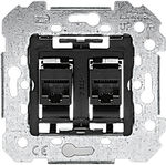 Toma doble de 18586-2 conector hembra 8 vías RJ45 Cat. 6, referencia 16586-2 de BJC