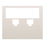 Tapa dos conectores RJ11 o RJ45, referencia 19883-RR de BJC. Con portaetiquetas. Rojo rubí