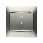 Interruptor bipolar con visor gris Sombra, serie Coral