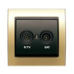 Toma R/TV-SAT dorado, serie Mega