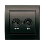 Toma R/TV-SAT marrón Samoa, serie Mega