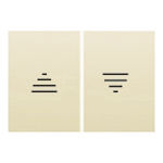 Tecla doble pulsador/interruptor persianas beige