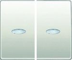 Tecla doble interruptor/conmutador con visor blanco Satín