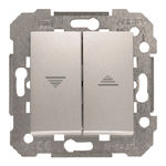 Doble interruptor de persiana plata Luna